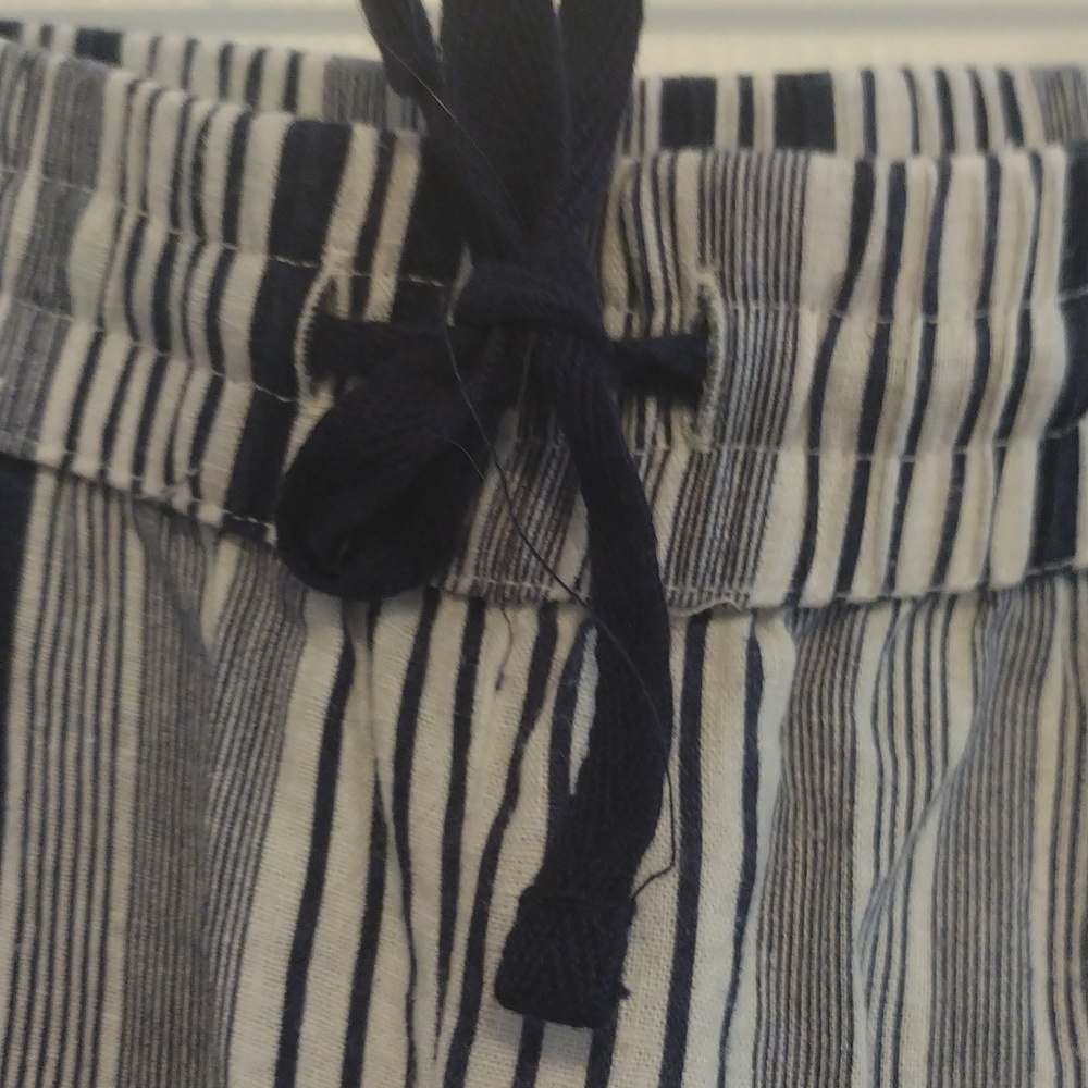 ⚡5/$25 Coral Bay linen blend capri length elastic pull string pants - Picture 3 of 8